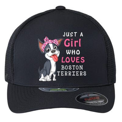 Just A Girl Who Loves Boston Terriers Flexfit Unipanel Trucker Cap