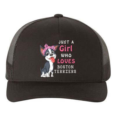 Just A Girl Who Loves Boston Terriers Yupoong Adult 5-Panel Trucker Hat