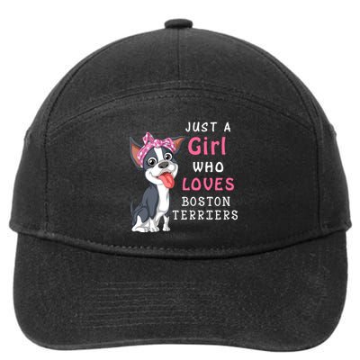 Just A Girl Who Loves Boston Terriers 7-Panel Snapback Hat