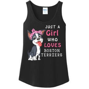 Just A Girl Who Loves Boston Terriers Ladies Essential Tank