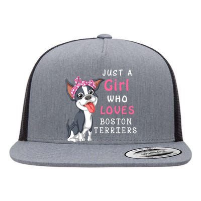 Just A Girl Who Loves Boston Terriers Flat Bill Trucker Hat