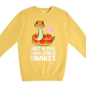 Just A Girl Who Loves Snakes Cute Snake Premium Crewneck Sweatshirt