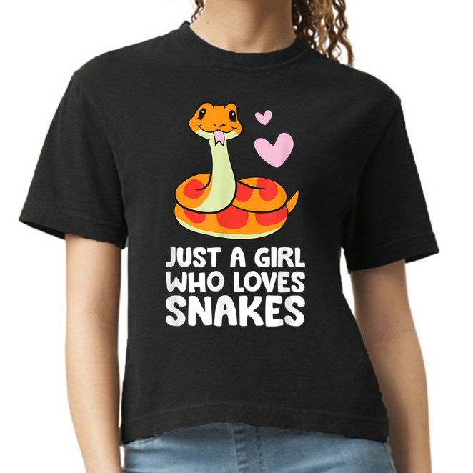 Just A Girl Who Loves Snakes Cute Snake Comfort Colors Boxy T-Shirt