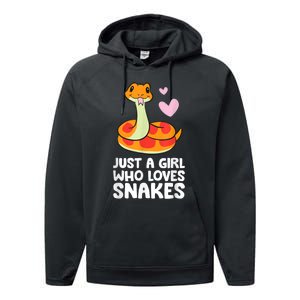 Just A Girl Who Loves Snakes Cute Snake Performance Fleece Hoodie