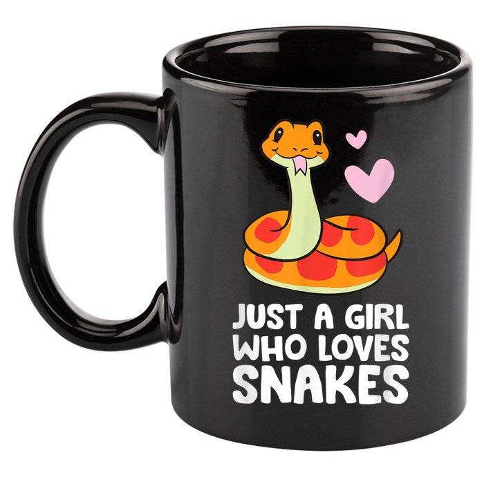 Just A Girl Who Loves Snakes Cute Snake 11oz C Handle Ceramic Mug