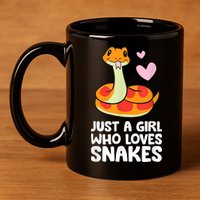 Just A Girl Who Loves Snakes Cute Snake 11oz C Handle Ceramic Mug