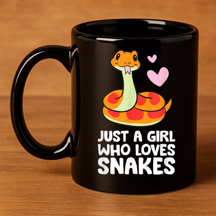 Just A Girl Who Loves Snakes Cute Snake 11oz C Handle Ceramic Mug