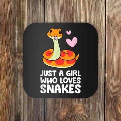 Just A Girl Who Loves Snakes Cute Snake Coaster