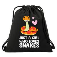 Just A Girl Who Loves Snakes Cute Snake Drawstring Bag