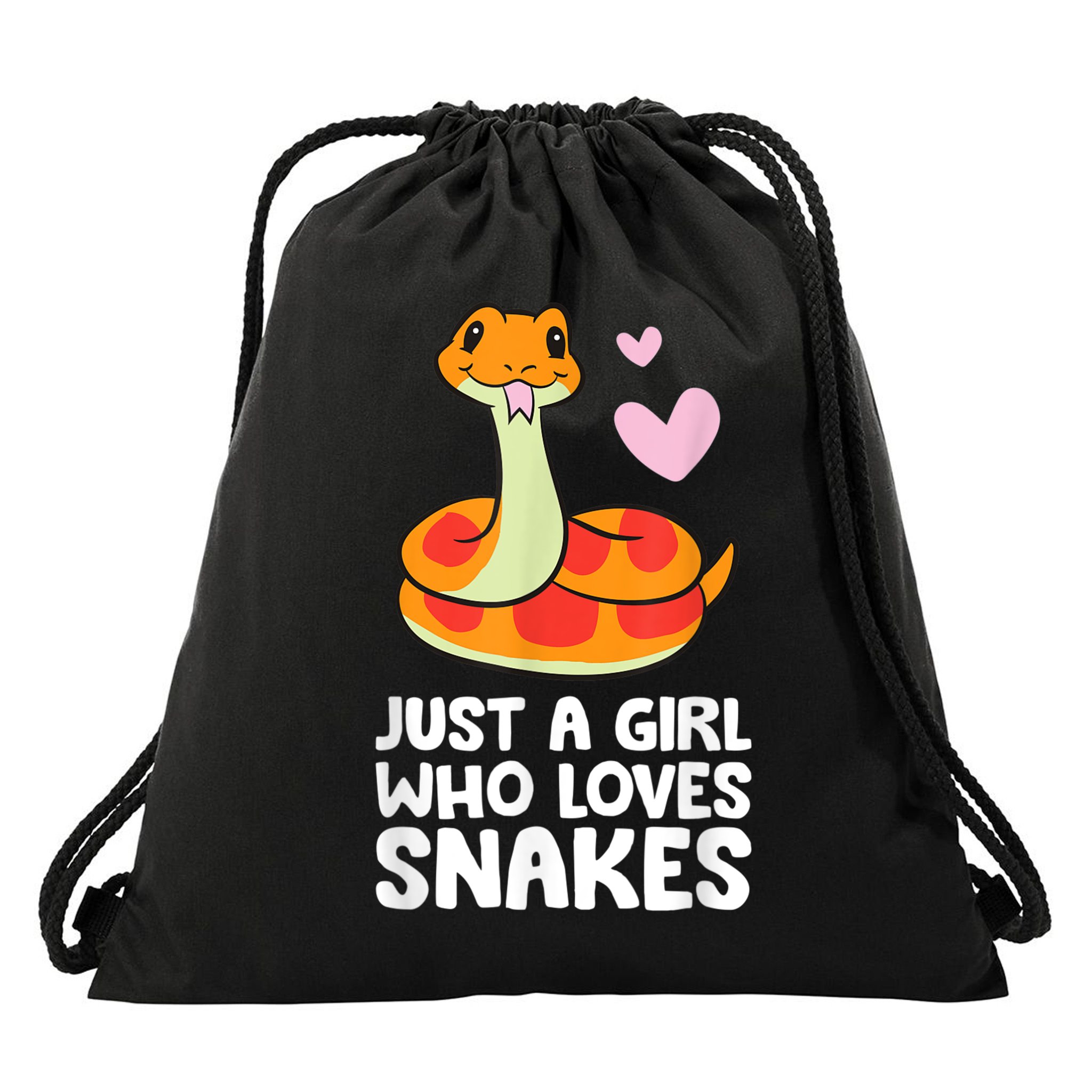Just A Girl Who Loves Snakes Cute Snake Drawstring Bag
