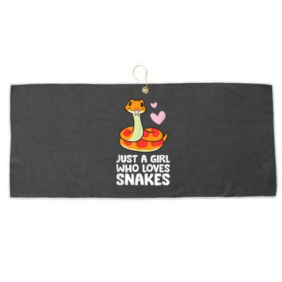 Just A Girl Who Loves Snakes Cute Snake Large Microfiber Waffle Golf Towel