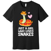 Just A Girl Who Loves Snakes Cute Snake Premium T-Shirt