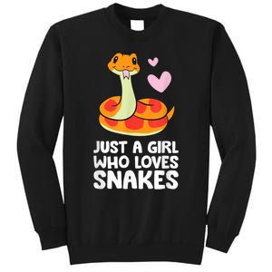 Just A Girl Who Loves Snakes Cute Snake Tall Sweatshirt