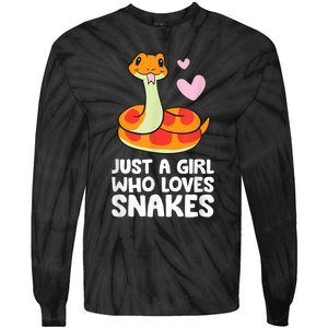 Just A Girl Who Loves Snakes Cute Snake Tie-Dye Long Sleeve Shirt