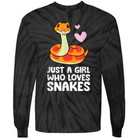 Just A Girl Who Loves Snakes Cute Snake Tie-Dye Long Sleeve Shirt