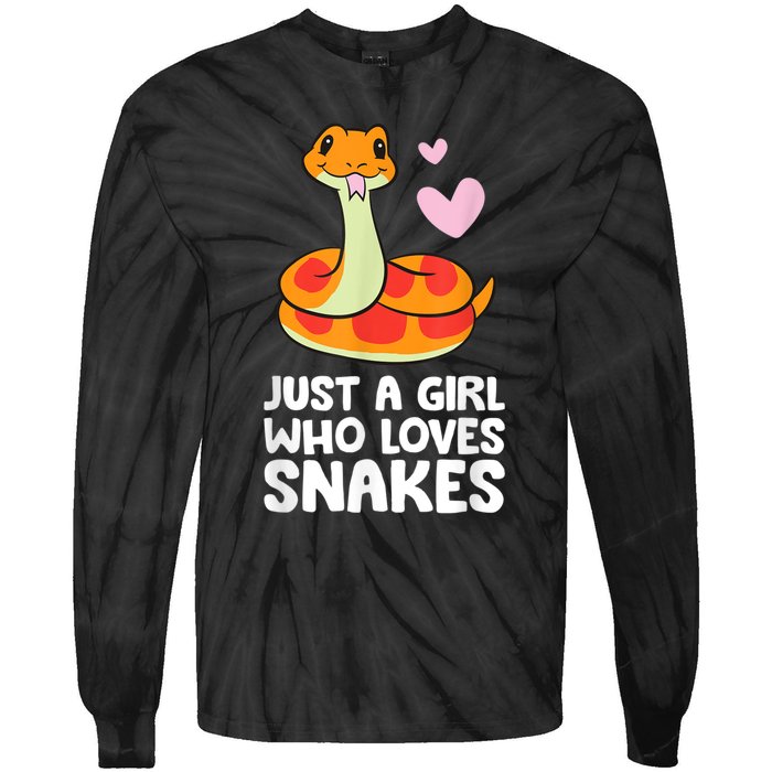 Just A Girl Who Loves Snakes Cute Snake Tie-Dye Long Sleeve Shirt