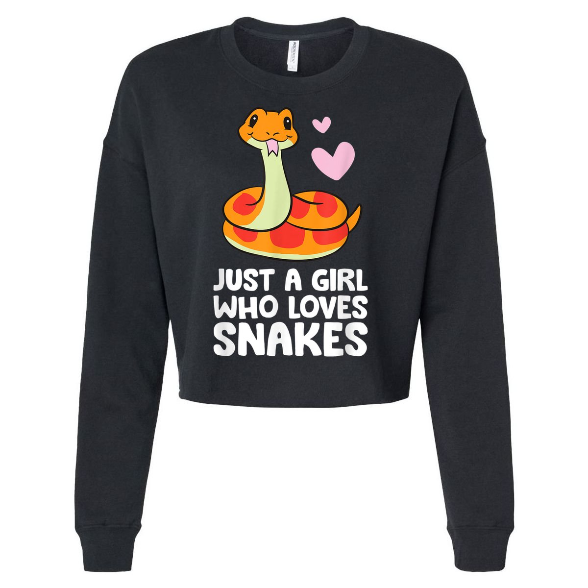Just A Girl Who Loves Snakes Cute Snake Cropped Pullover Crew