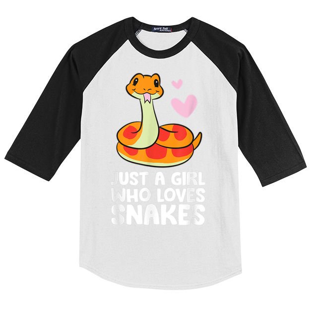 Just A Girl Who Loves Snakes Cute Snake Kids Colorblock Raglan Jersey