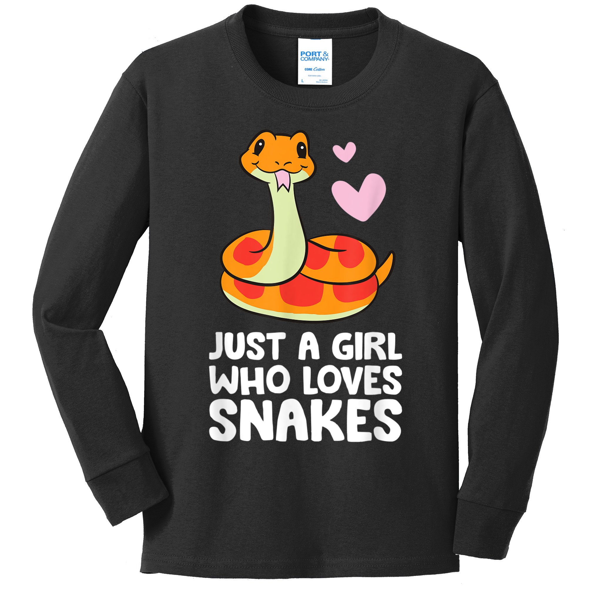 Just A Girl Who Loves Snakes Cute Snake Kids Long Sleeve Shirt