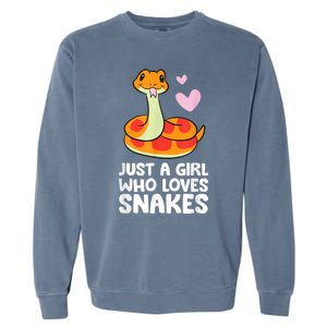 Just A Girl Who Loves Snakes Cute Snake Garment-Dyed Sweatshirt