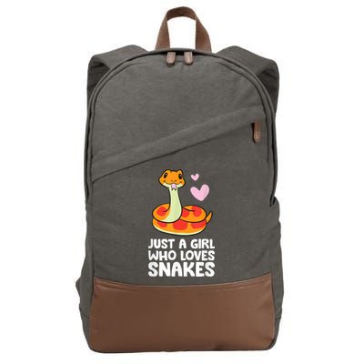 Just A Girl Who Loves Snakes Cute Snake Cotton Canvas Backpack