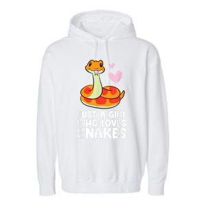 Just A Girl Who Loves Snakes Cute Snake Garment-Dyed Fleece Hoodie