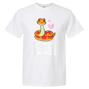 Just A Girl Who Loves Snakes Cute Snake Garment-Dyed Heavyweight T-Shirt