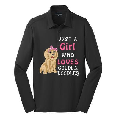 Just A Girl Who Loves Goldendoodles Silk Touch Performance Long Sleeve Polo