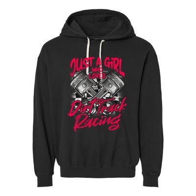 Just A Girl Who Loves Dirt Track Racing Wo Garment-Dyed Fleece Hoodie