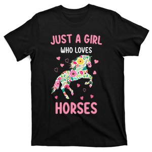 Just A Girl Who Loves Horses Equestrian T-Shirt