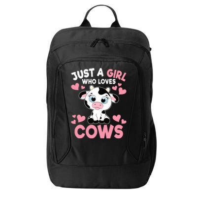 Just A Girl Who Loves Cows Cute Cow Print Girl City Backpack