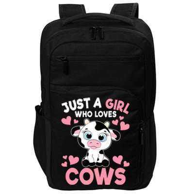 Just A Girl Who Loves Cows Cute Cow Print Girl Impact Tech Backpack