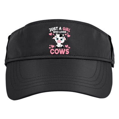 Just A Girl Who Loves Cows Cute Cow Print Girl Adult Drive Performance Visor