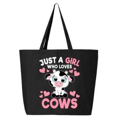 Just A Girl Who Loves Cows Cute Cow Print Girl 25L Jumbo Tote