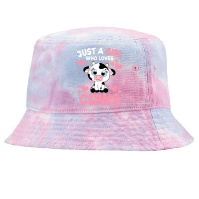 Just A Girl Who Loves Cows Cute Cow Print Girl Tie-Dyed Bucket Hat