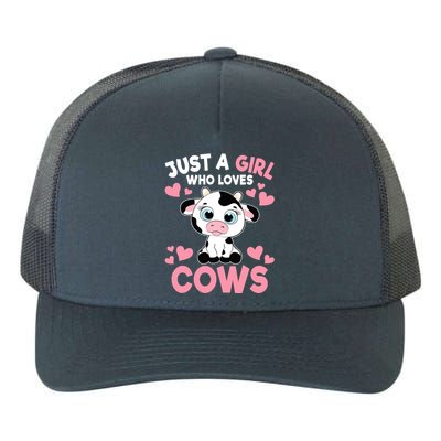 Just A Girl Who Loves Cows Cute Cow Print Girl Yupoong Adult 5-Panel Trucker Hat