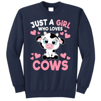 Just A Girl Who Loves Cows Cute Cow Print Girl Sweatshirt