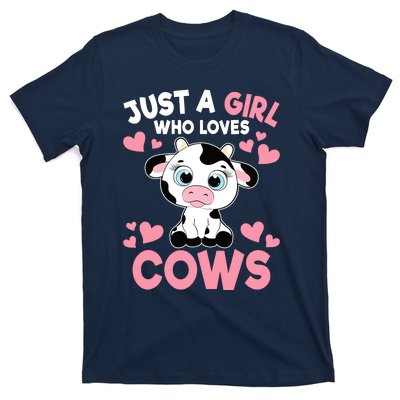 Just A Girl Who Loves Cows Cute Cow Print Girl T-Shirt