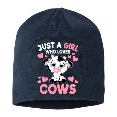 Just A Girl Who Loves Cows Cute Cow Print Girl Sustainable Beanie