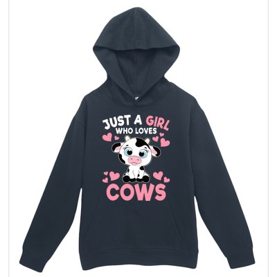 Just A Girl Who Loves Cows Cute Cow Print Girl Urban Pullover Hoodie