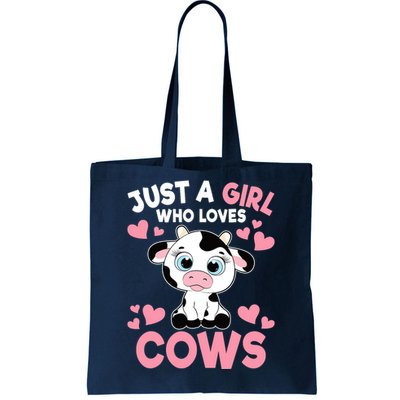 Just A Girl Who Loves Cows Cute Cow Print Girl Tote Bag