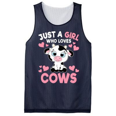 Just A Girl Who Loves Cows Cute Cow Print Girl Mesh Reversible Basketball Jersey Tank