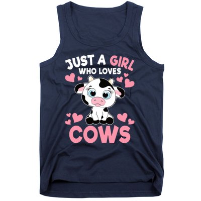 Just A Girl Who Loves Cows Cute Cow Print Girl Tank Top