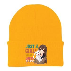 Just A Girl Who Loves Anime And Cats Knit Cap Winter Beanie