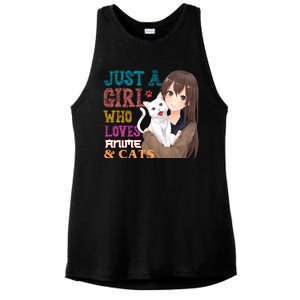 Just A Girl Who Loves Anime And Cats Ladies PosiCharge Tri-Blend Wicking Tank