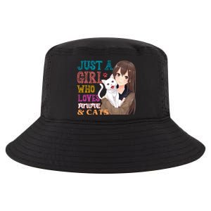 Just A Girl Who Loves Anime And Cats Cool Comfort Performance Bucket Hat