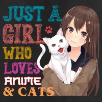 Just A Girl Who Loves Anime And Cats 7 Panel Mesh Trucker Snapback Hat