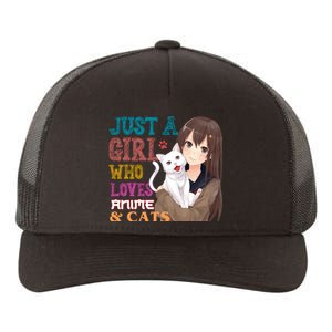 Just A Girl Who Loves Anime And Cats Yupoong Adult 5-Panel Trucker Hat