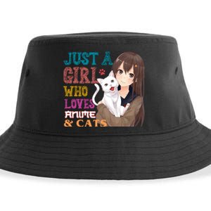 Just A Girl Who Loves Anime And Cats Sustainable Bucket Hat