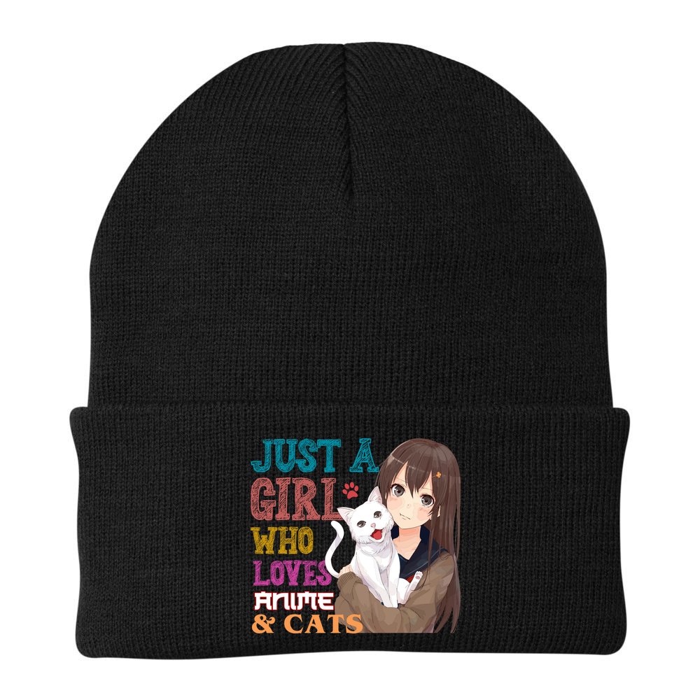 Just A Girl Who Loves Anime And Cats Beanie